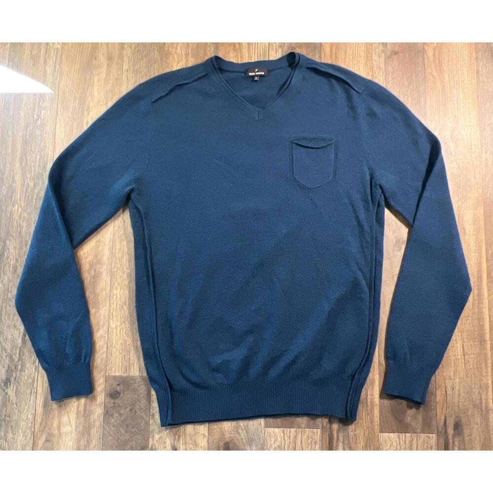 Vintage Daniel Hechter Paris Sweater Pocket Mens Medium Rabbit Hair Wool Blend.